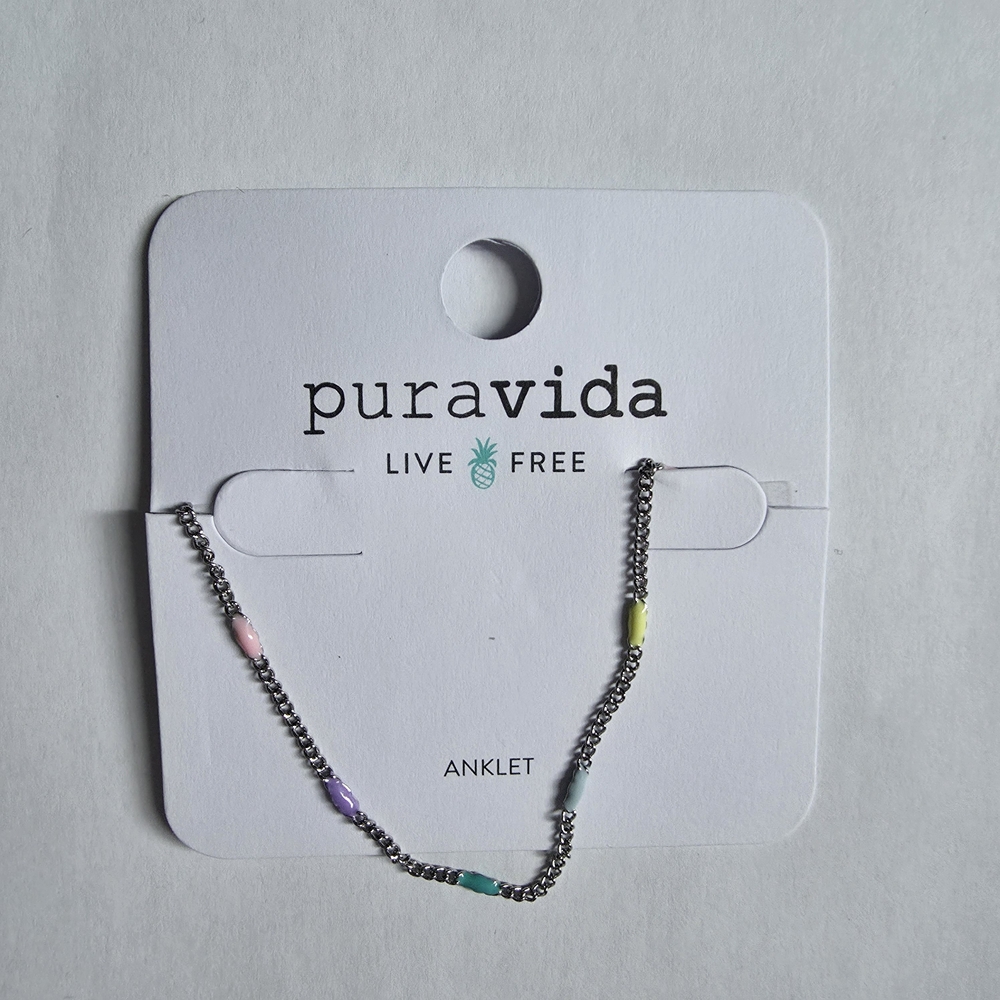Pura Vida Pastel Beaded Anklet